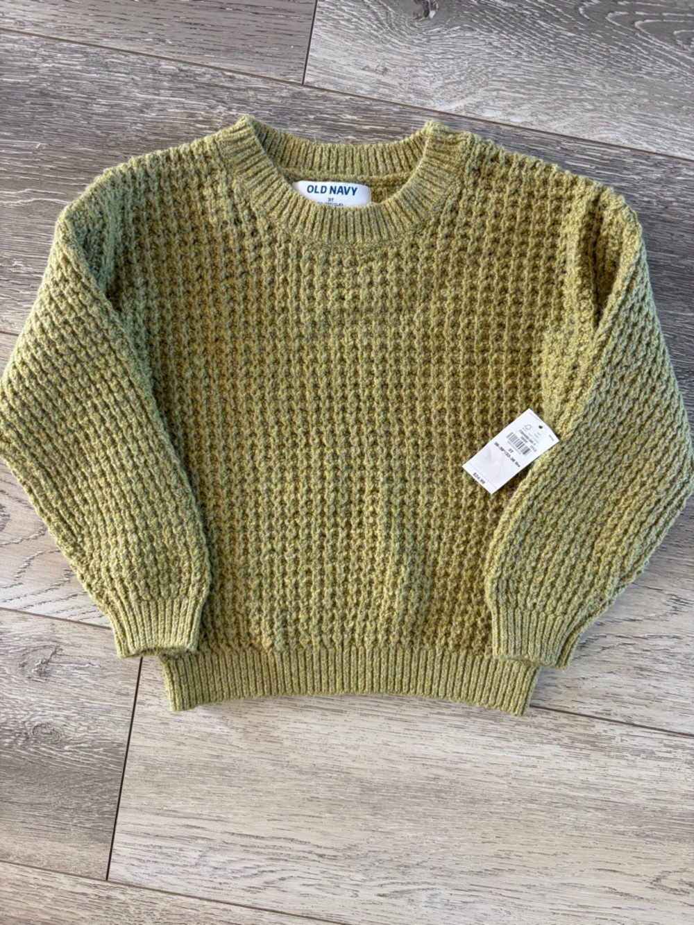 NWT Old Navy Olive Green Textured Crew Neck Sweater- 3T